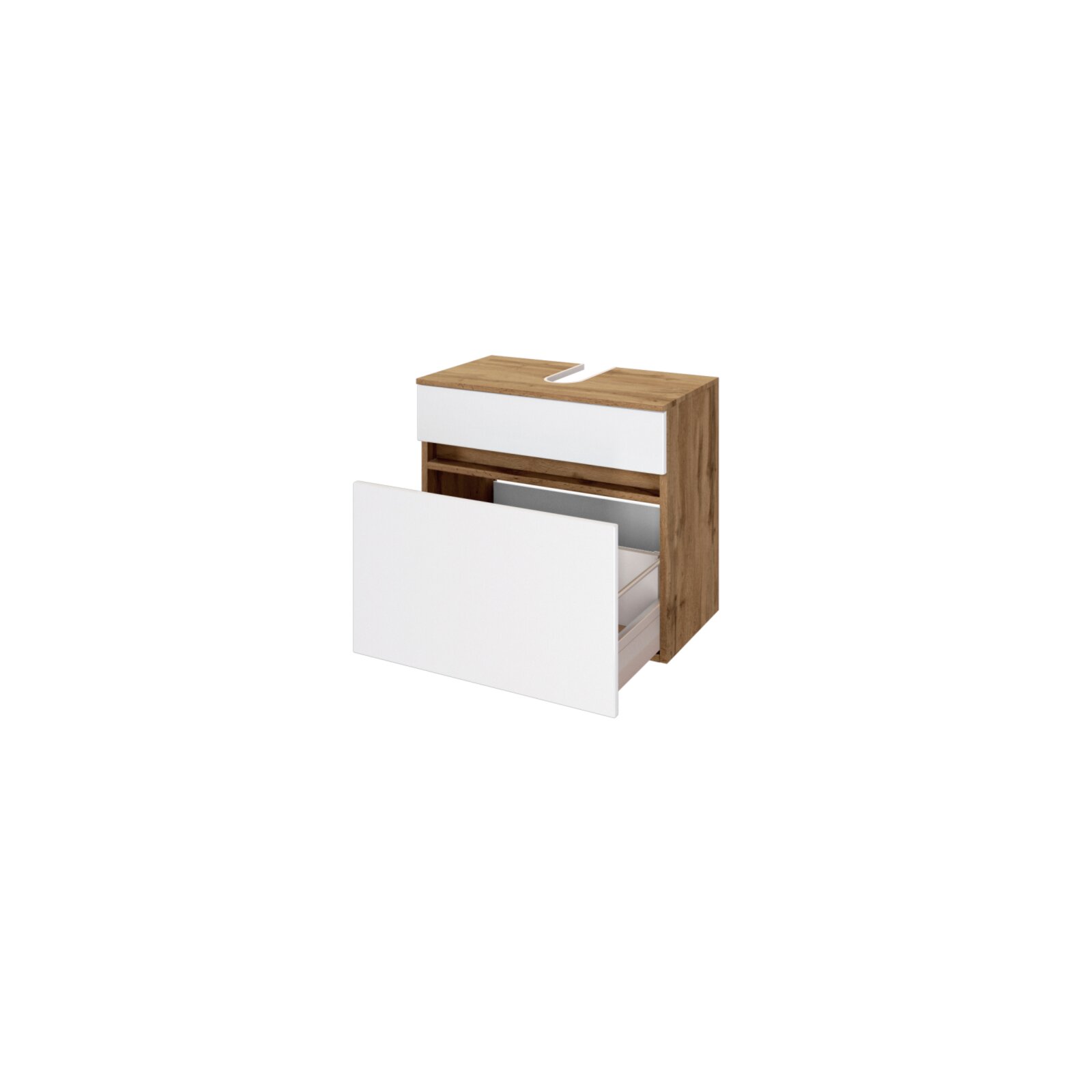 Waschbeckenunterschrank LUCCA - weiß matt-Wotan Eiche - 60 cm | Online bei  ROLLER kaufen | Waschbeckenunterschränke