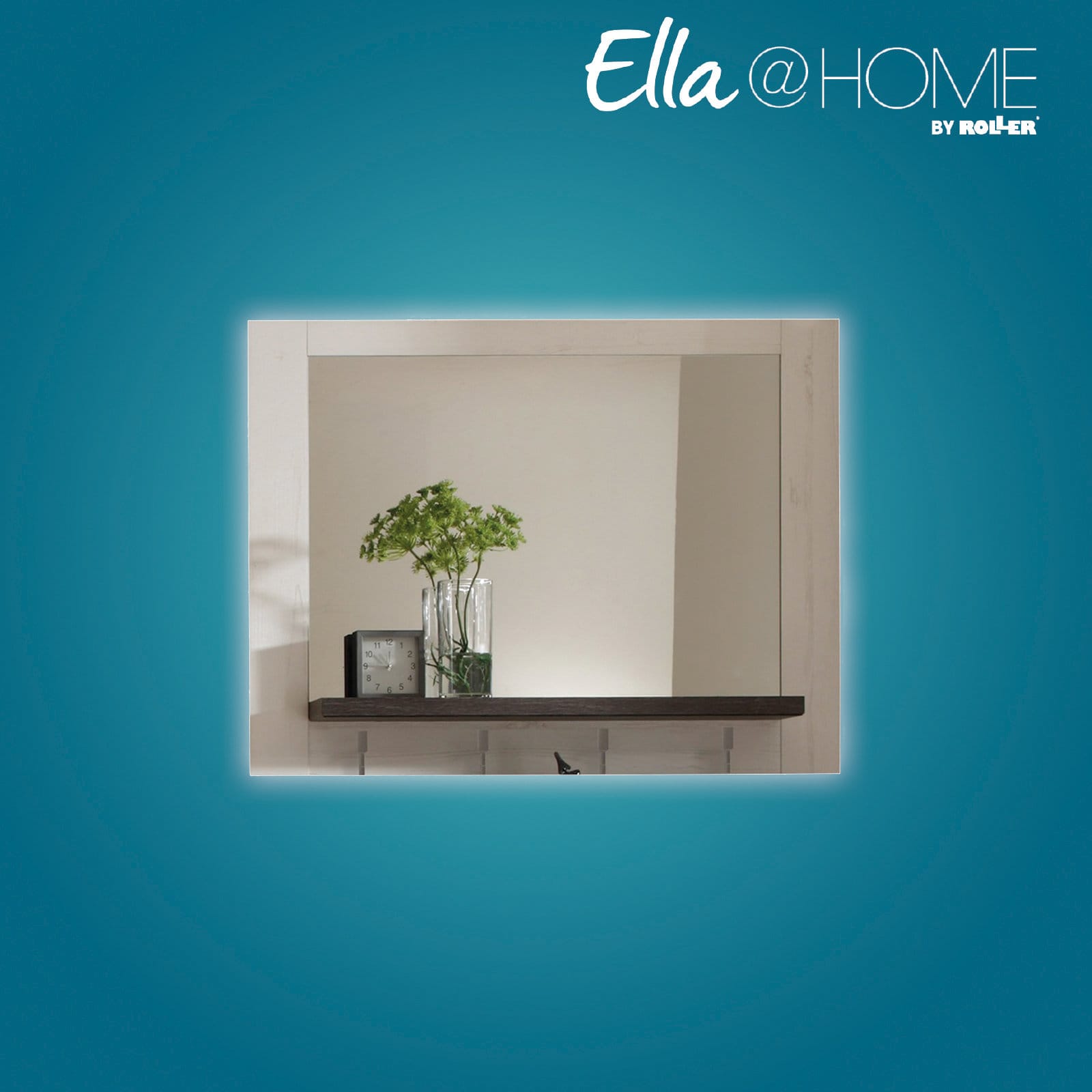 Ella@HOME Spiegel - weiß-Wenge - mit Ablagefläche