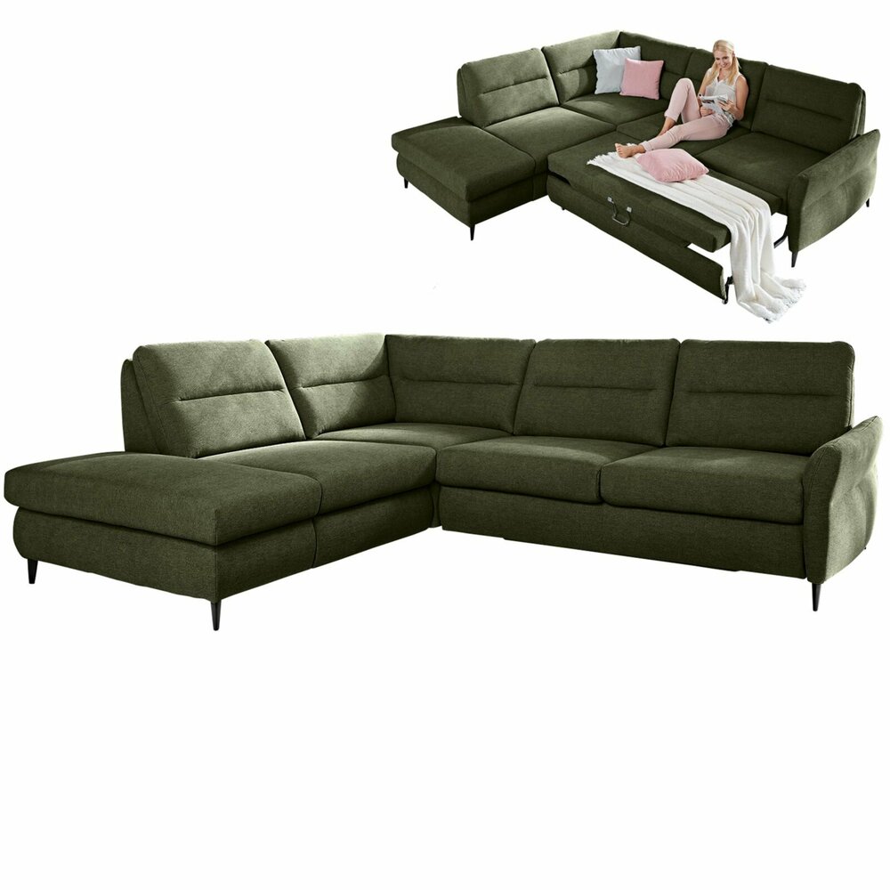 Ecksofa moos Microchenille mit Liegefunktion links Online bei