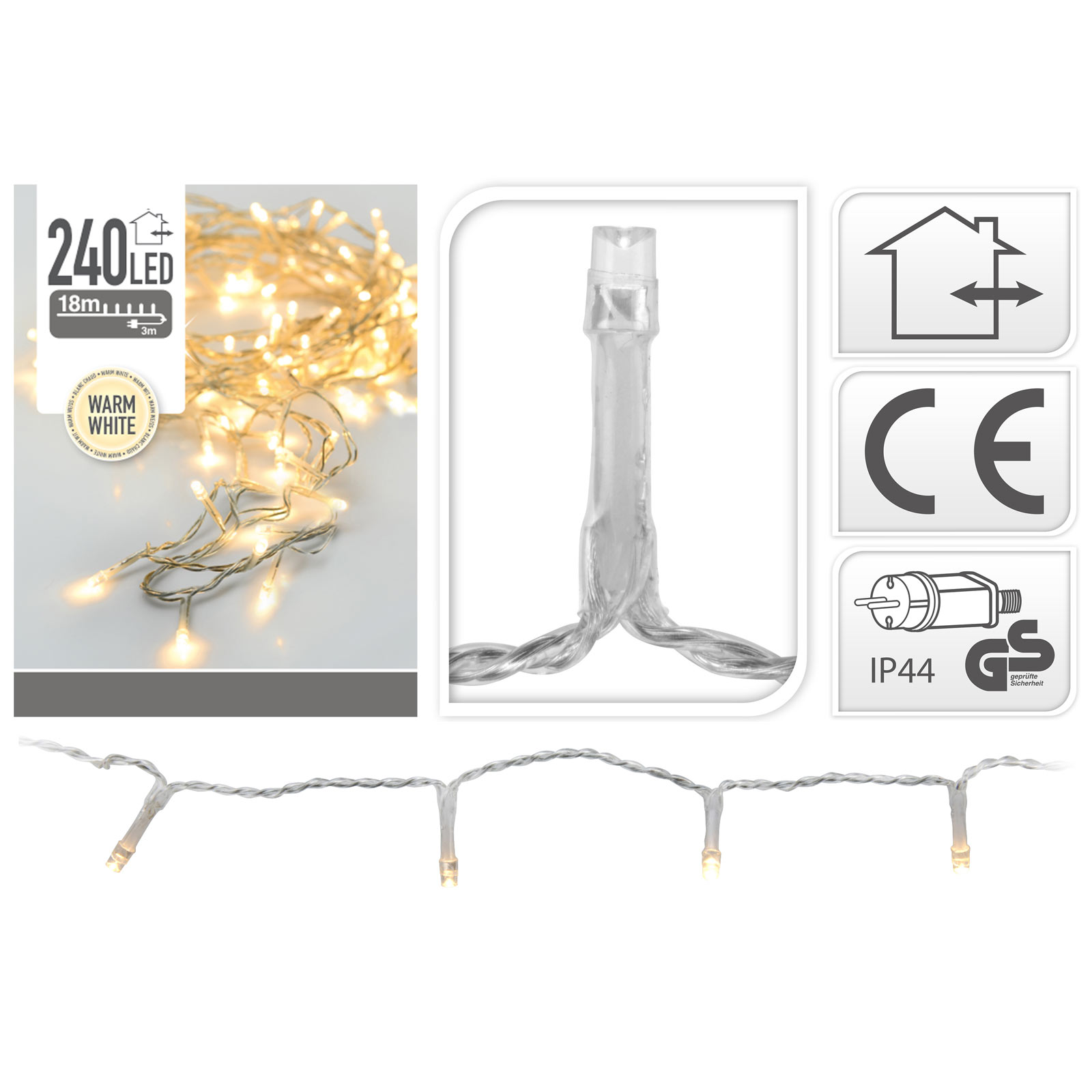 LED-Lichterkette - warmweiß - 18 Meter