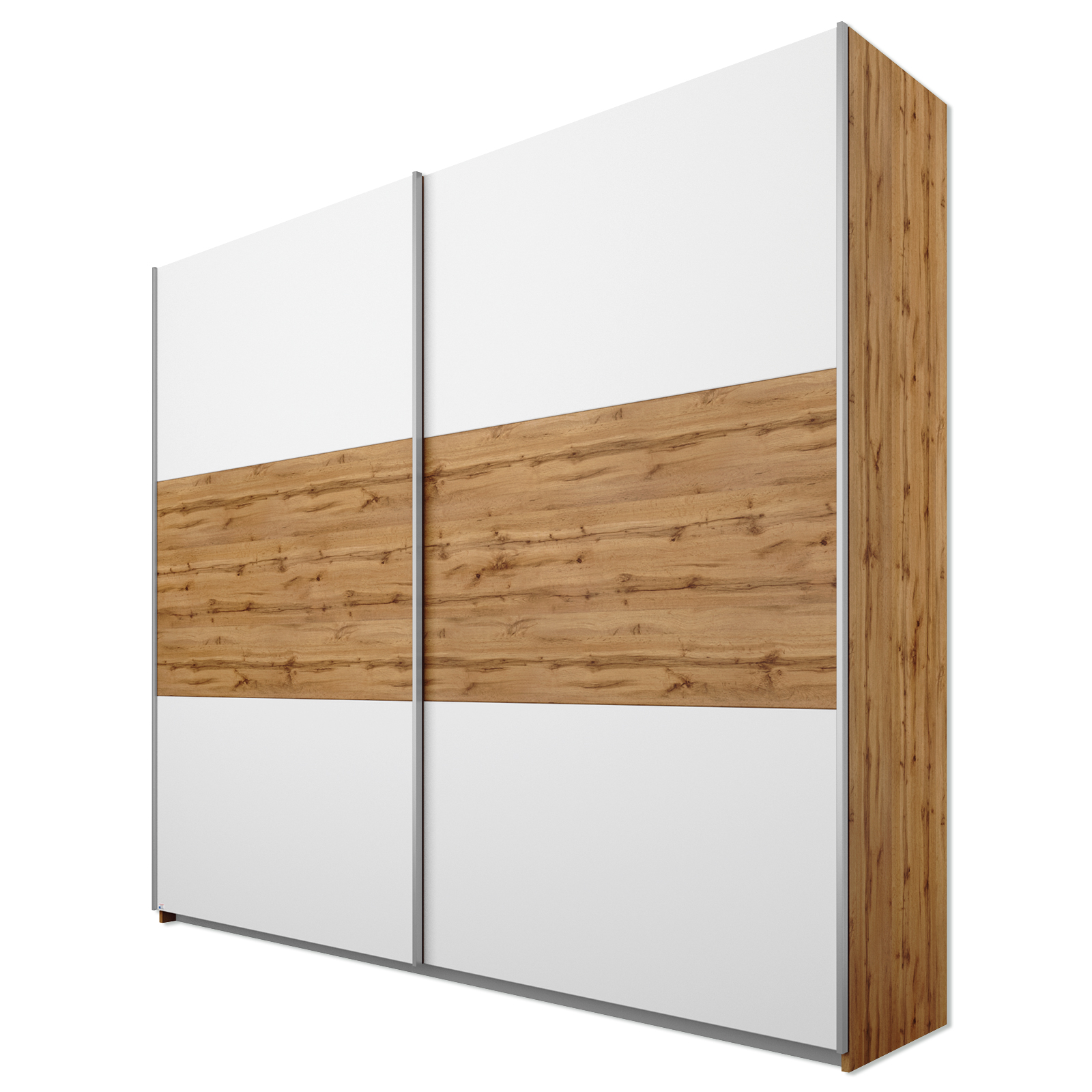 Schwebetürenschrank - Wotan Eiche-Alpinweiß - 218 cm