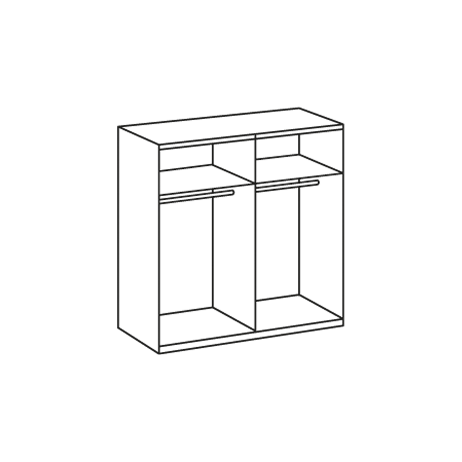 Schwebetürenschrank - Alpinweiß-Plankeneiche - 180 cm breit