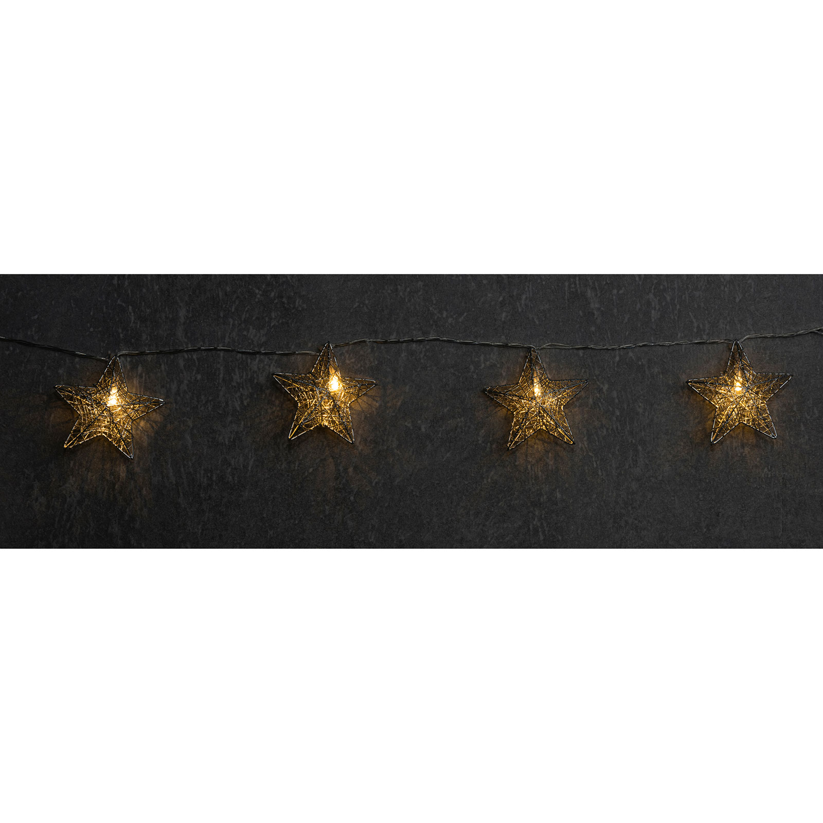LED-Lichterkette - silber - Sterne