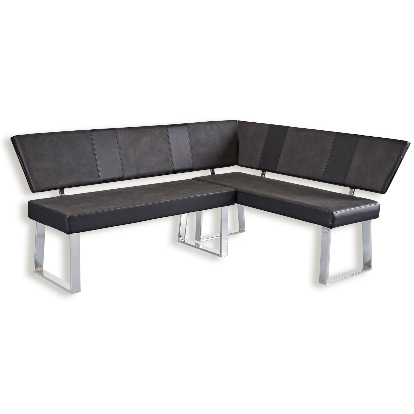 Eckbank - schwarz-grau - 187x141 cm