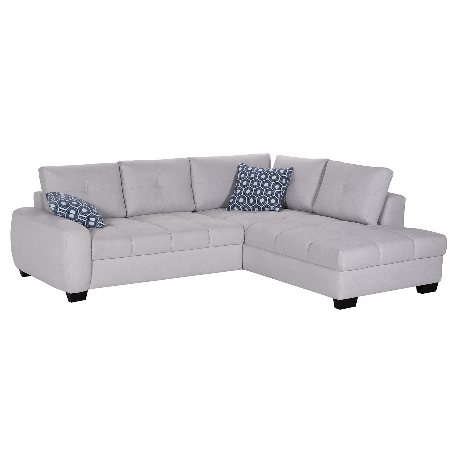 Ecksofa - silber - Microfaser - Liegefunktion