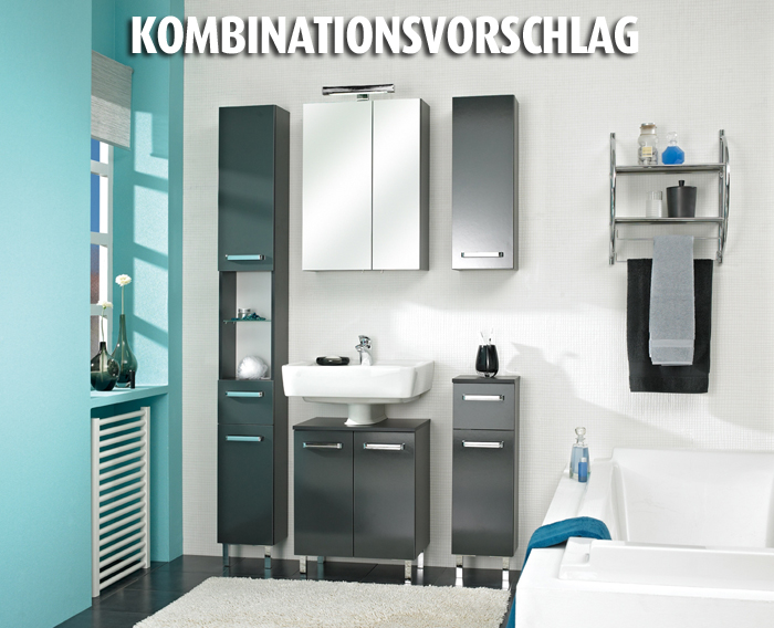 Waschbeckenschrank - anthrazit - 50 cm breit