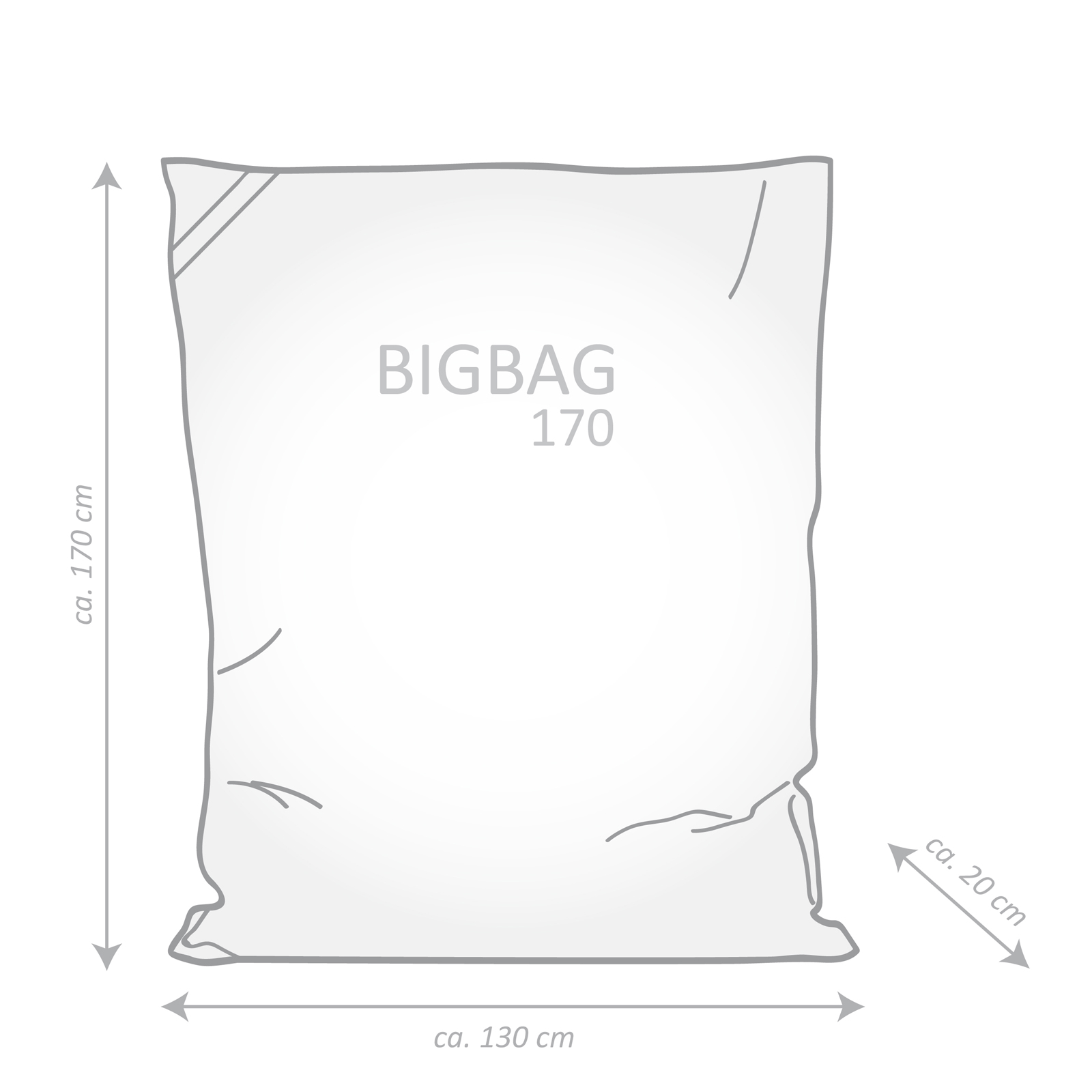 Sitzsack - jeansblau - Lieblingsmensch - 130x170 cm