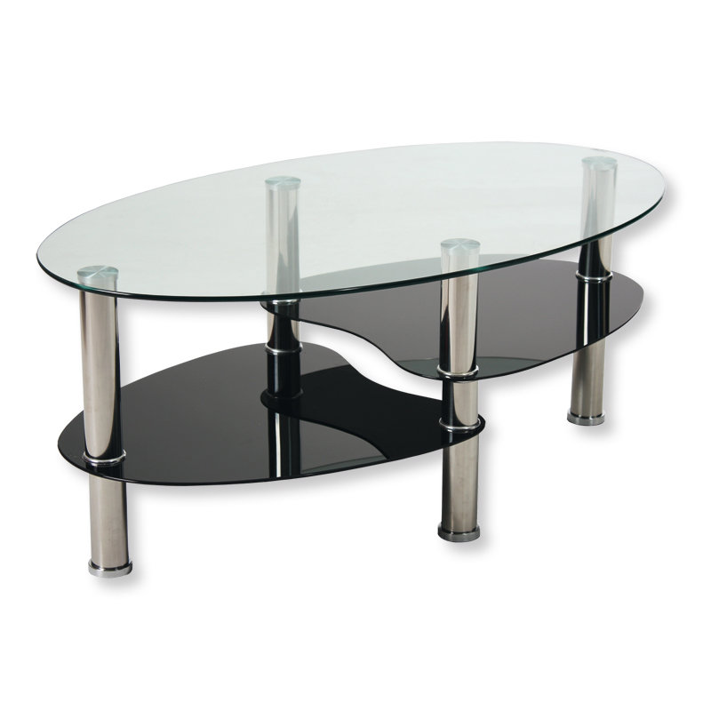 Couchtisch Glas Edelstahl schwarz Online bei