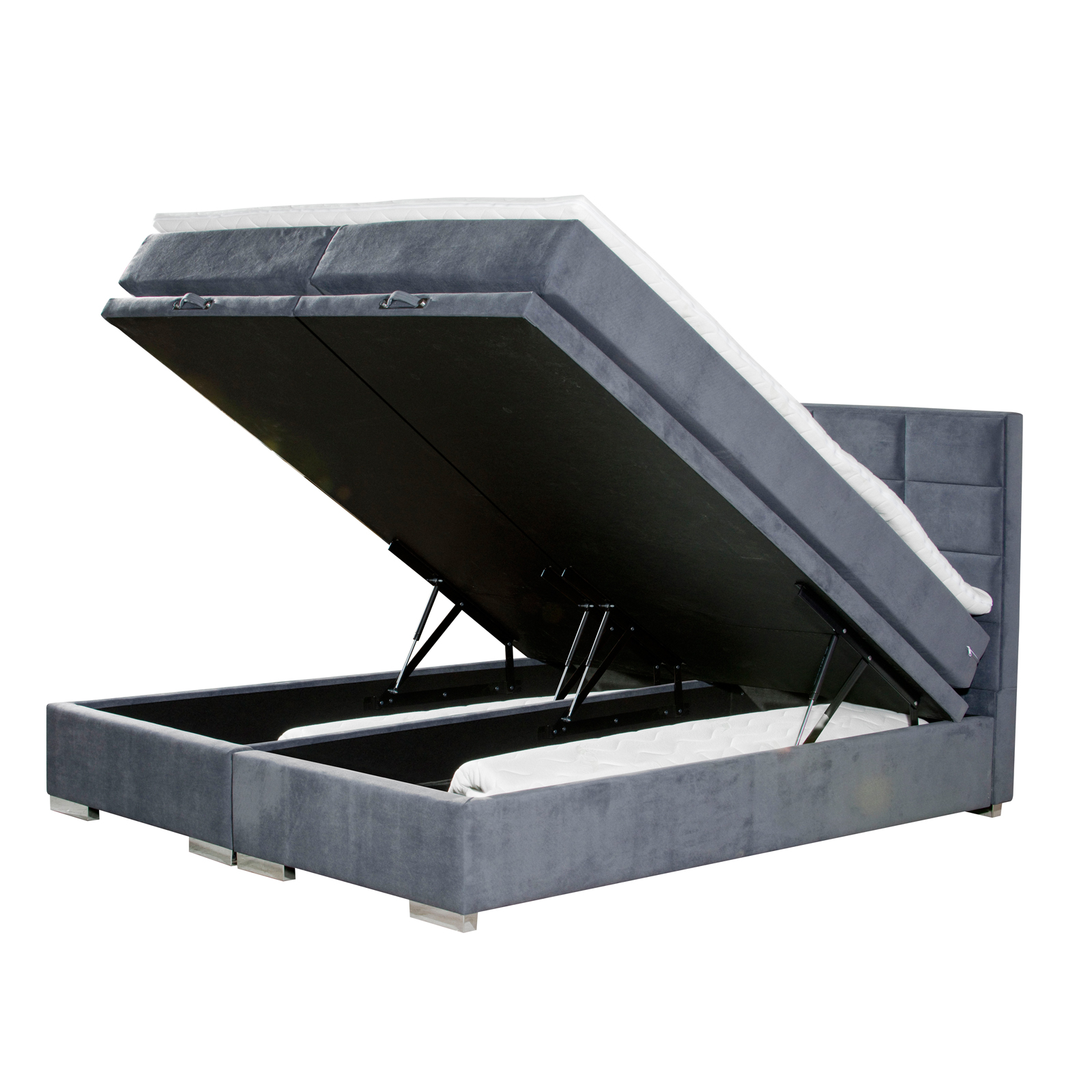 Boxspringbett - grau - H3 - 180x200 cm