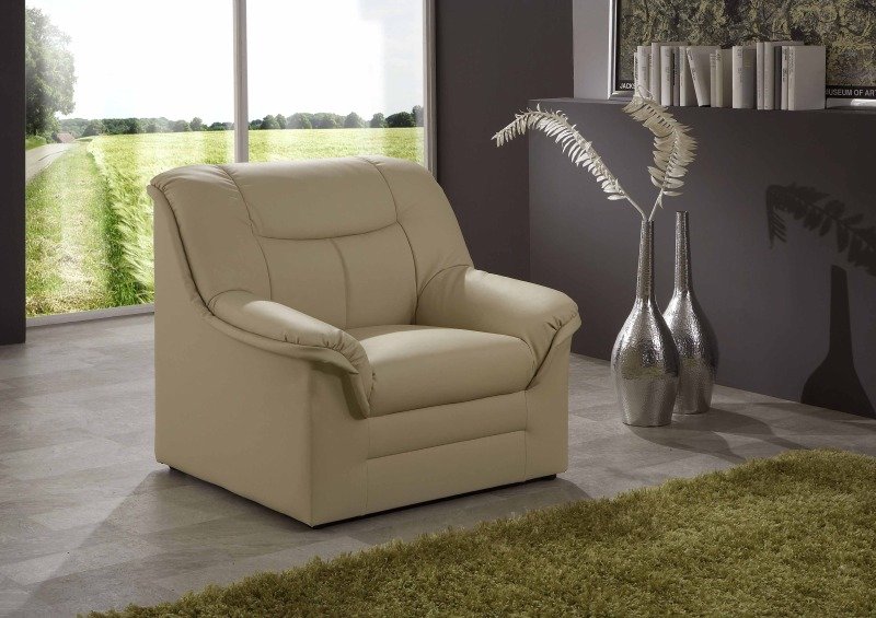 Sessel - creme - Kunstleder