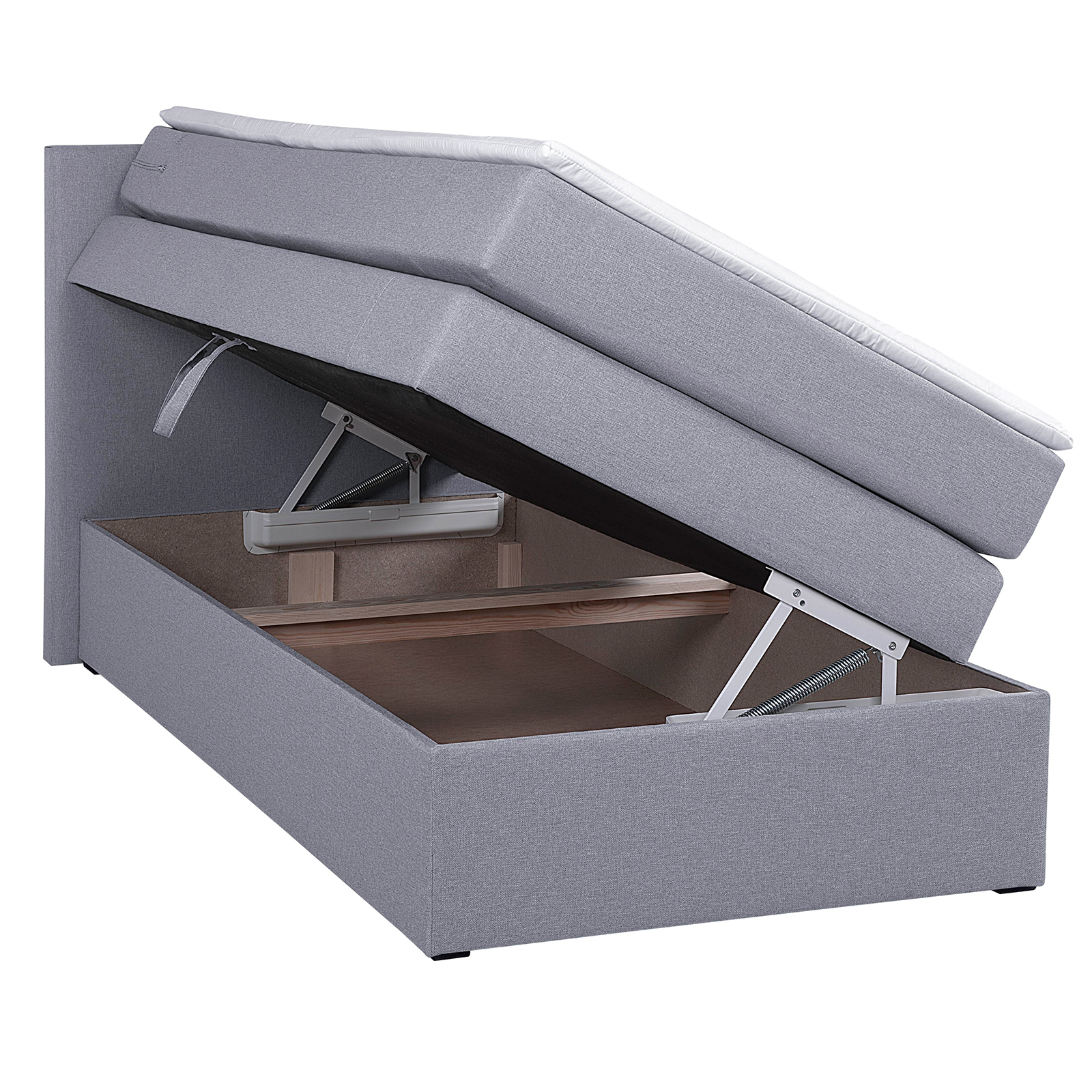 Boxspringbett - silber - H3 - 90x200 cm