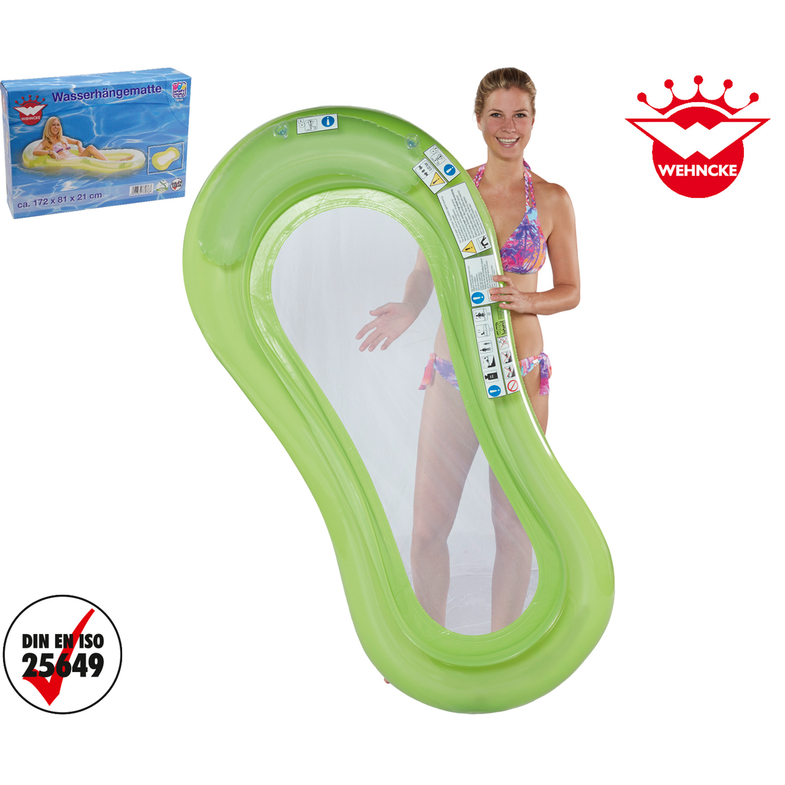 Wasserhängematte - grün - Kunststoff - 172 cm lang