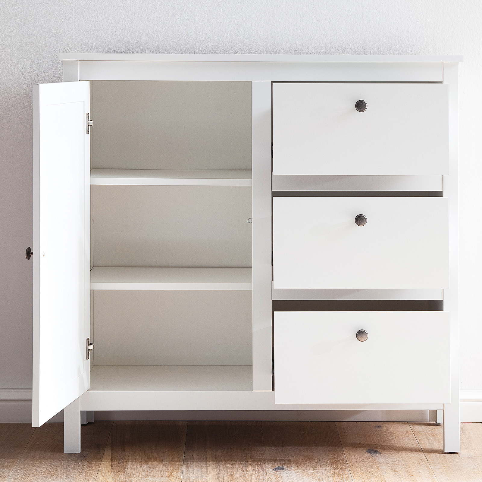 Kommode - weiß - 96 cm
