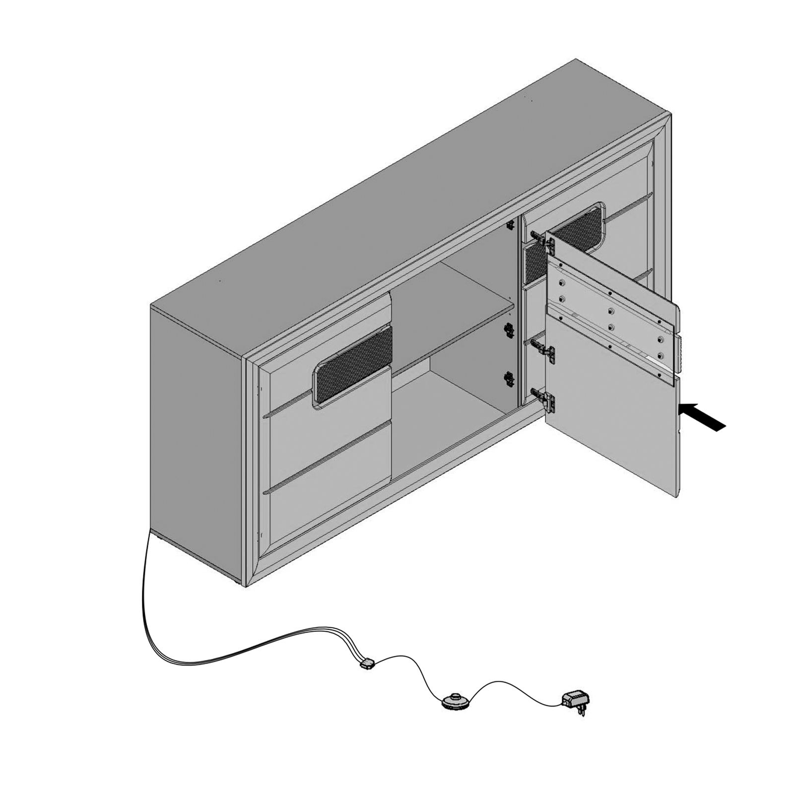 Sideboard Sonoma Eiche Weiss Hochglanzend Mit Beleuchtung Online Bei Roller Kaufen