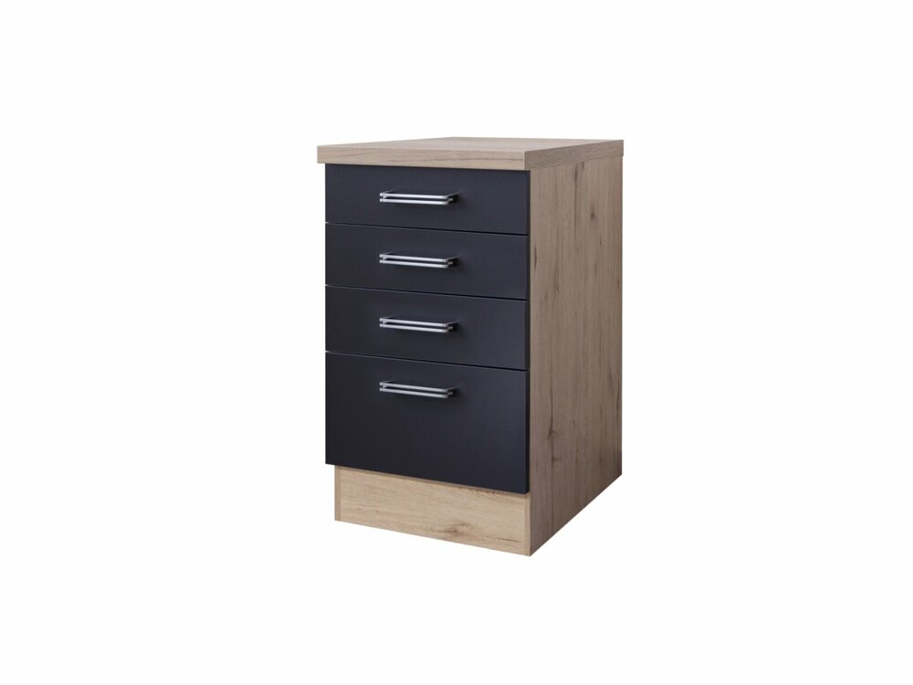Schubkastenunterschrank RISENTO anthrazit San Remo Eiche 50 cm