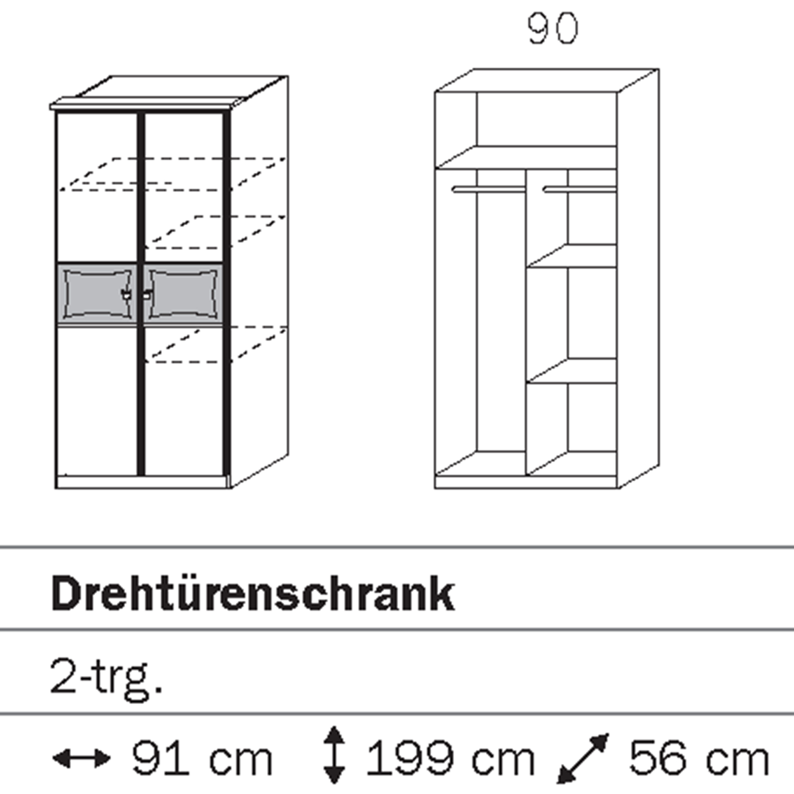 Kleiderschrank - weiß - rosa - Prinzessin