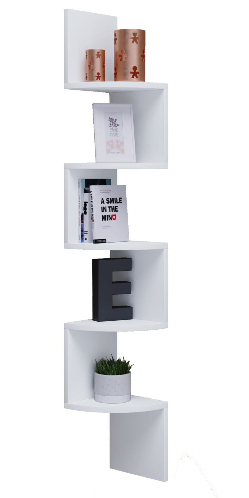 Eckregal MINTIS - weiß - 5 Ablagen - 123,6 cm | Online bei ROLLER kaufen