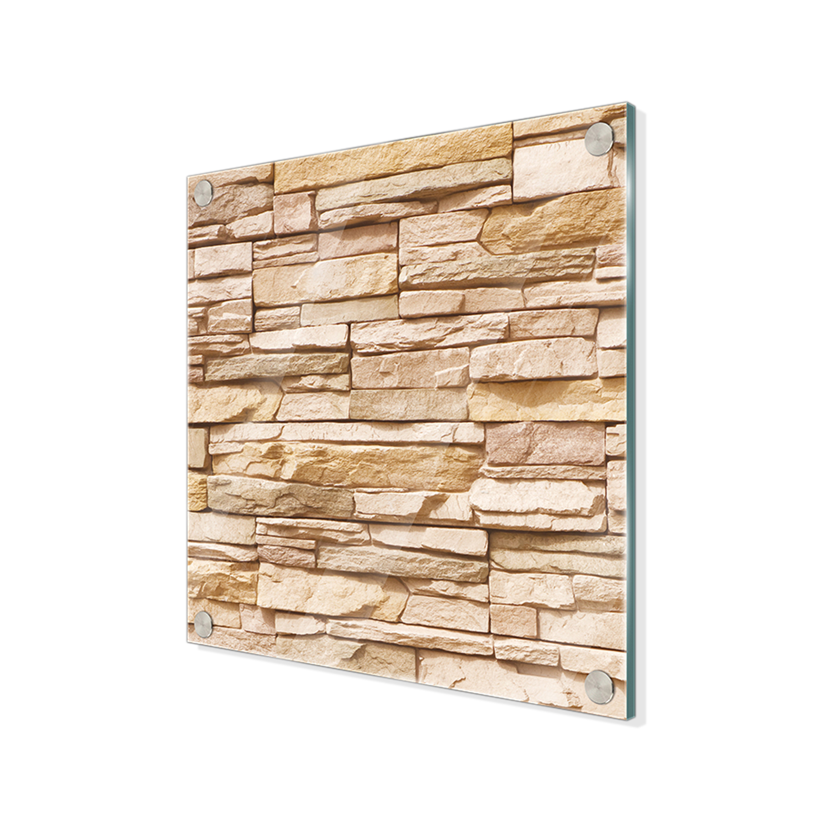 Magnettafel - beige - Stein-Optik - Glas - beschreibbar - 40x40 cm