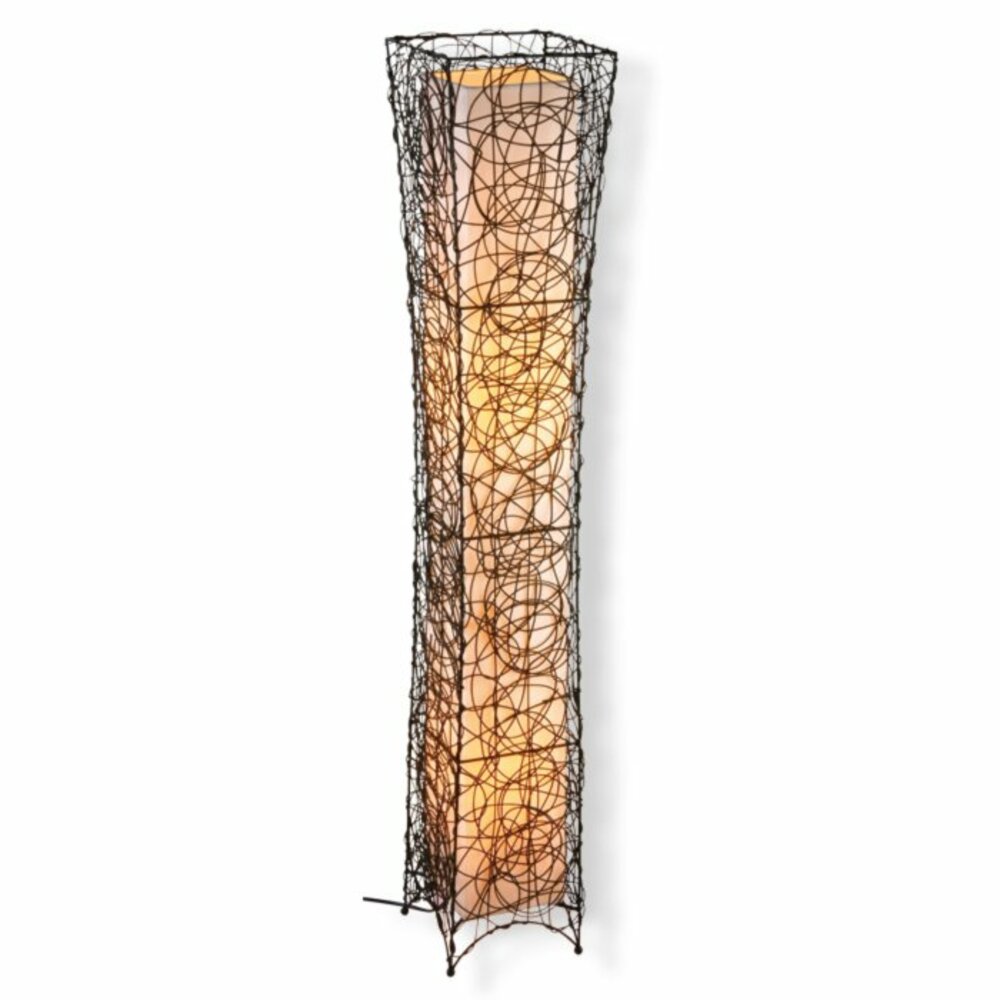 Stehlampe Rattan braun Höhe 116 cm Standleuchten Stehlampen