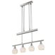 LED-Pendelleuchte - Nickel matt - Glas - 4-flammig