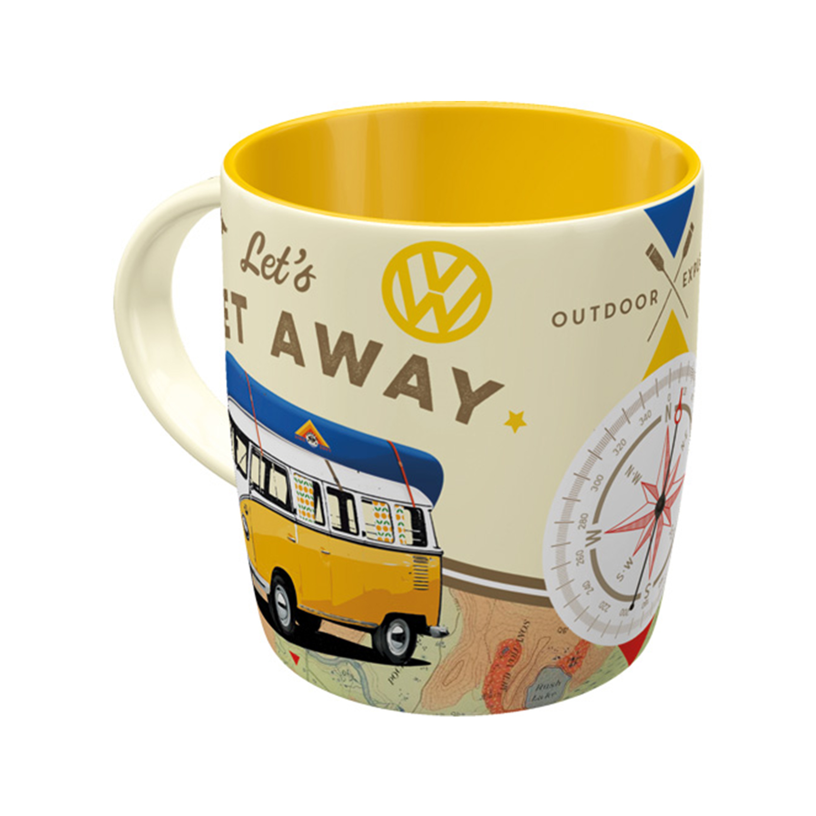 Kaffeebecher VW Bulli - Lets get away - Keramik - 330 ml