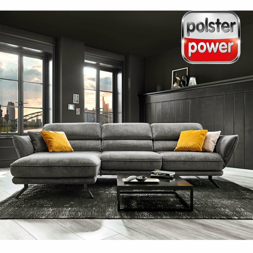 polsterpower Ecksofa grau Basismodell Canapé links Online bei