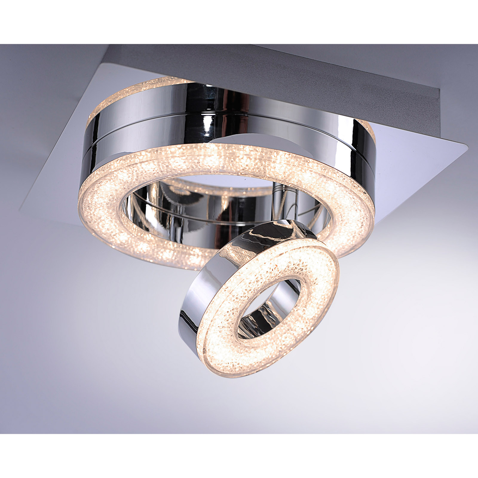 LED-Deckenleuchte - chrom - Kristalloptik - 17 cm