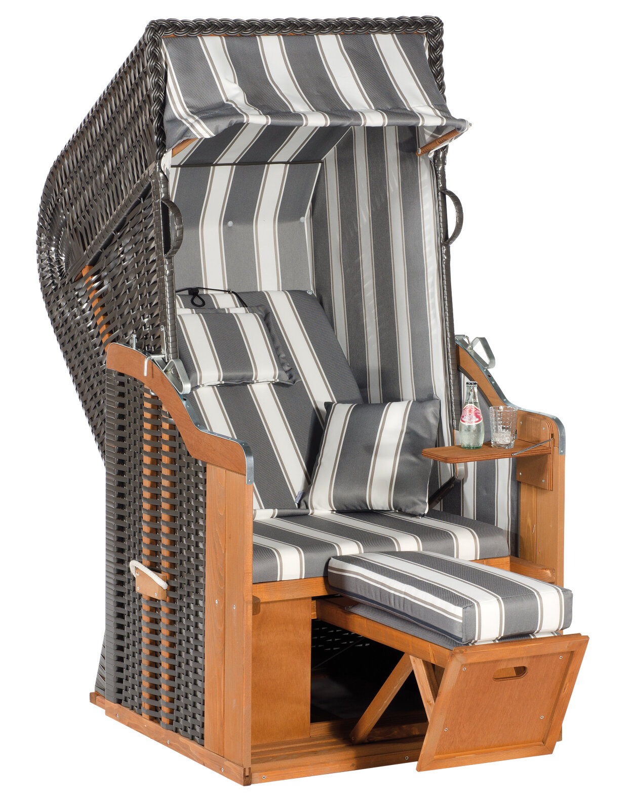 1-Sitzer Strandkorb RUSTIKAL 250 PLUS - Geflecht anthrazit - 95x160 cm |  Online bei ROLLER kaufen