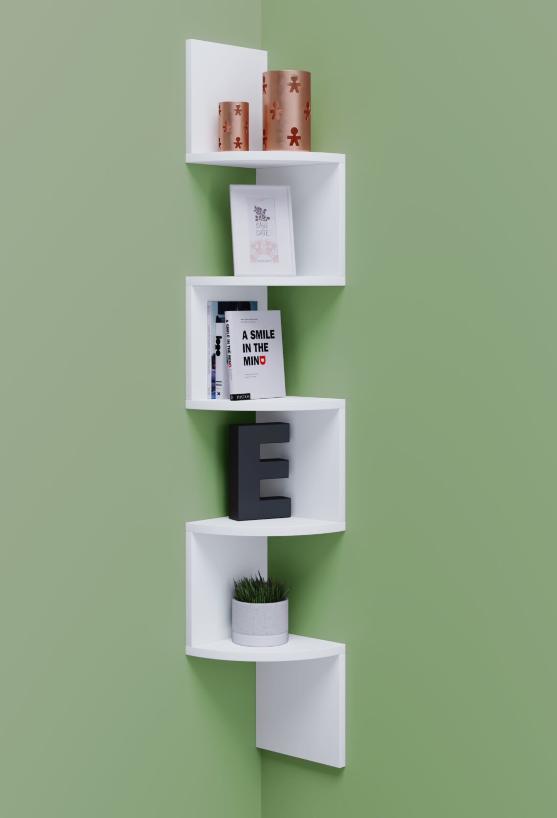 Eckregal MINTIS - weiß - 5 Ablagen - 123,6 cm | Online bei ROLLER kaufen