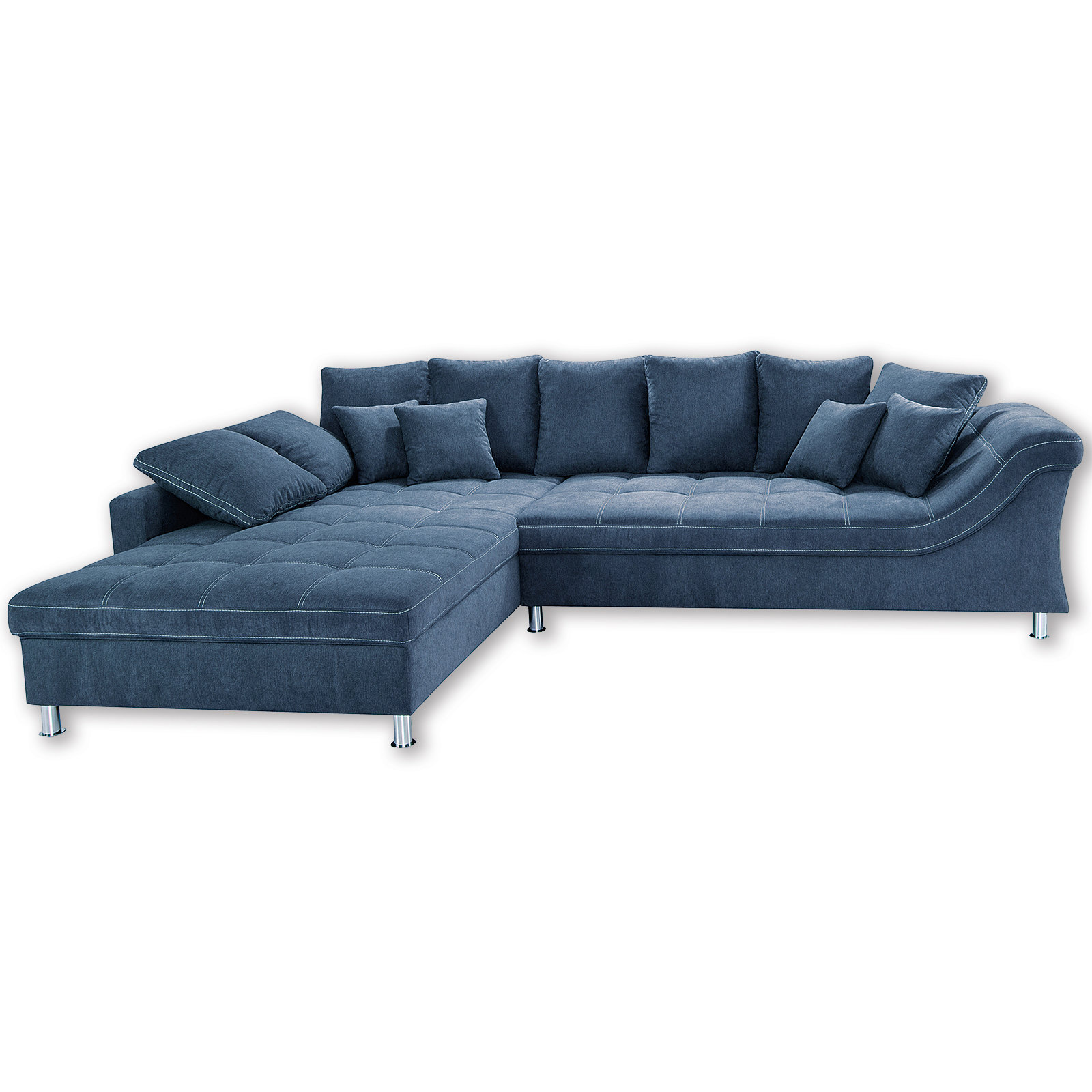 Ecksofa - blau - beidseitig montierbar