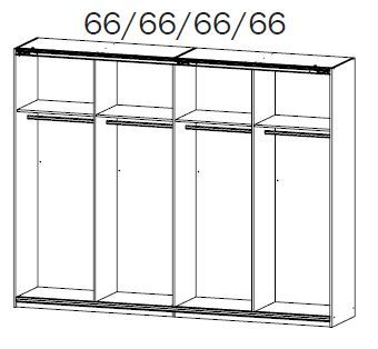 Schwebetürenschrank - grau metallic-Basaltglas - 211 cm hoch
