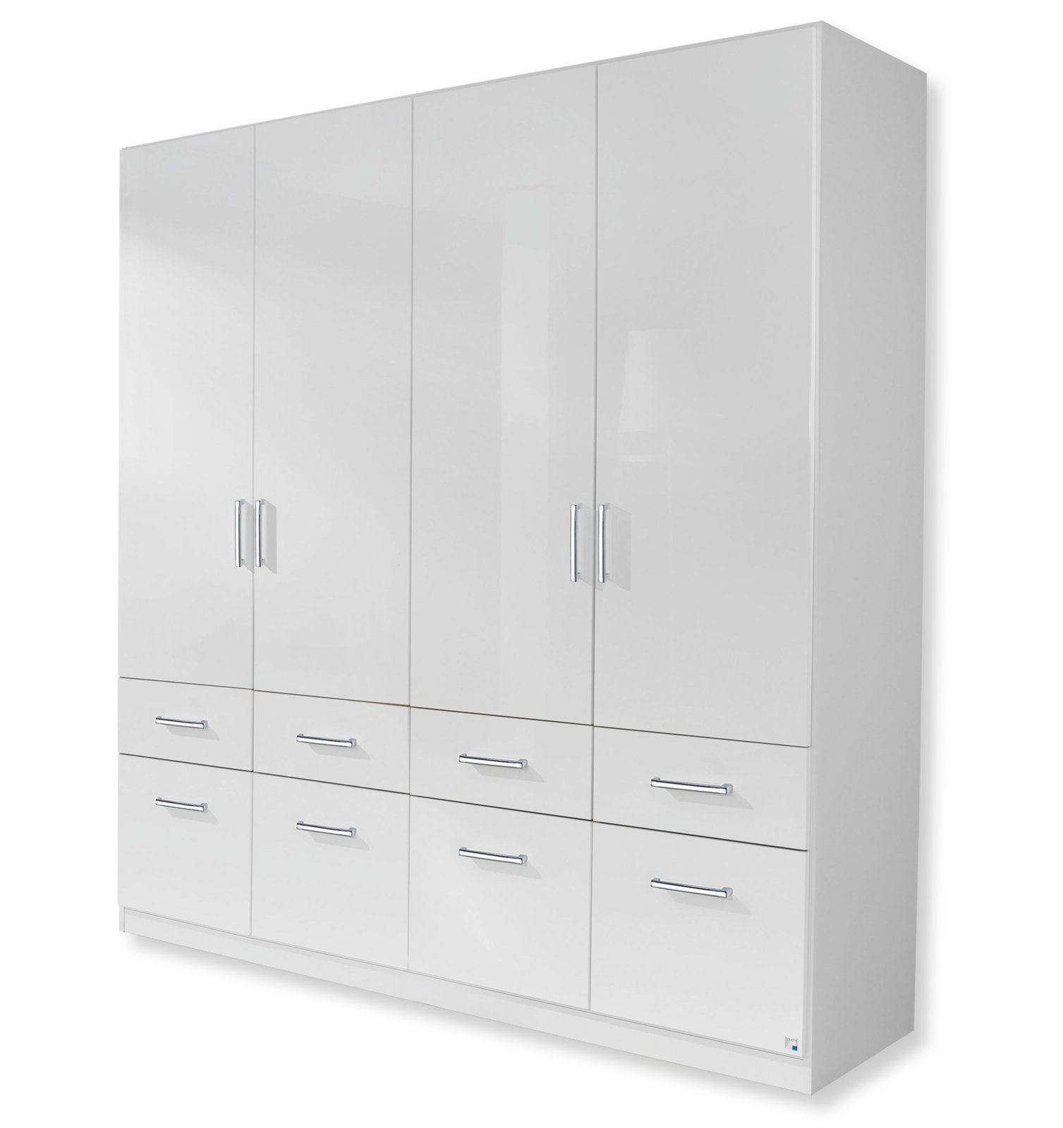 Drehtürenschrank - Alpinweiß-weiß Hochglanz - 11 cm Drehtürenschrank - Alpinweiß-weiß Hochglanz - 11 cm