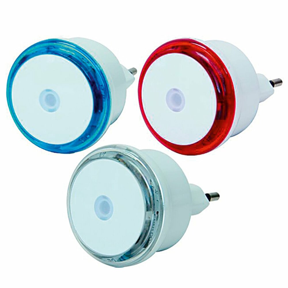3 Farben 3er-Set revolt LED-Nachtlicht mit Dämmerungssensor und Steckdose 