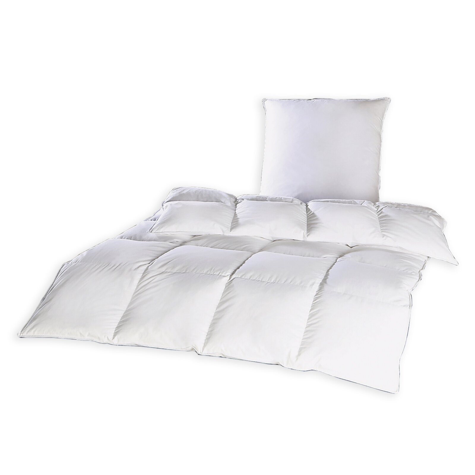 Betten-Set - 2-teilig - weiß - Baumwolle - Federn und Daunen -135x200 cm |  Online bei ROLLER kaufen