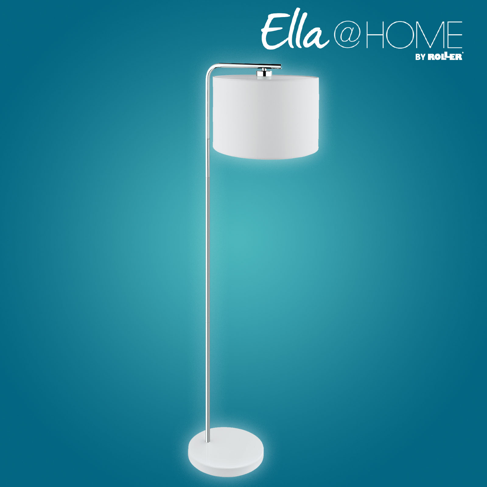 Ella@HOME Stehlampe - weiß-chrom - 155 cm