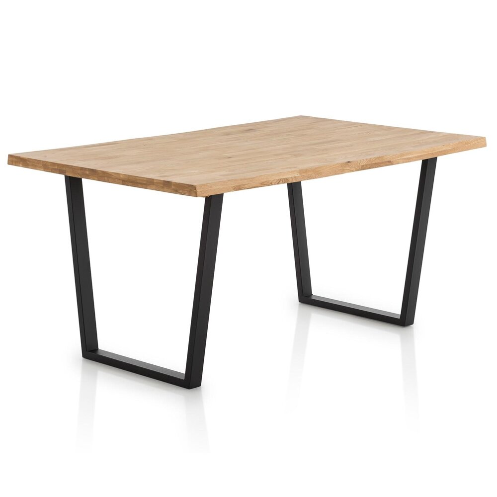 Esstisch Eiche massivschwarz mit Baumkante 180x100 cm Online