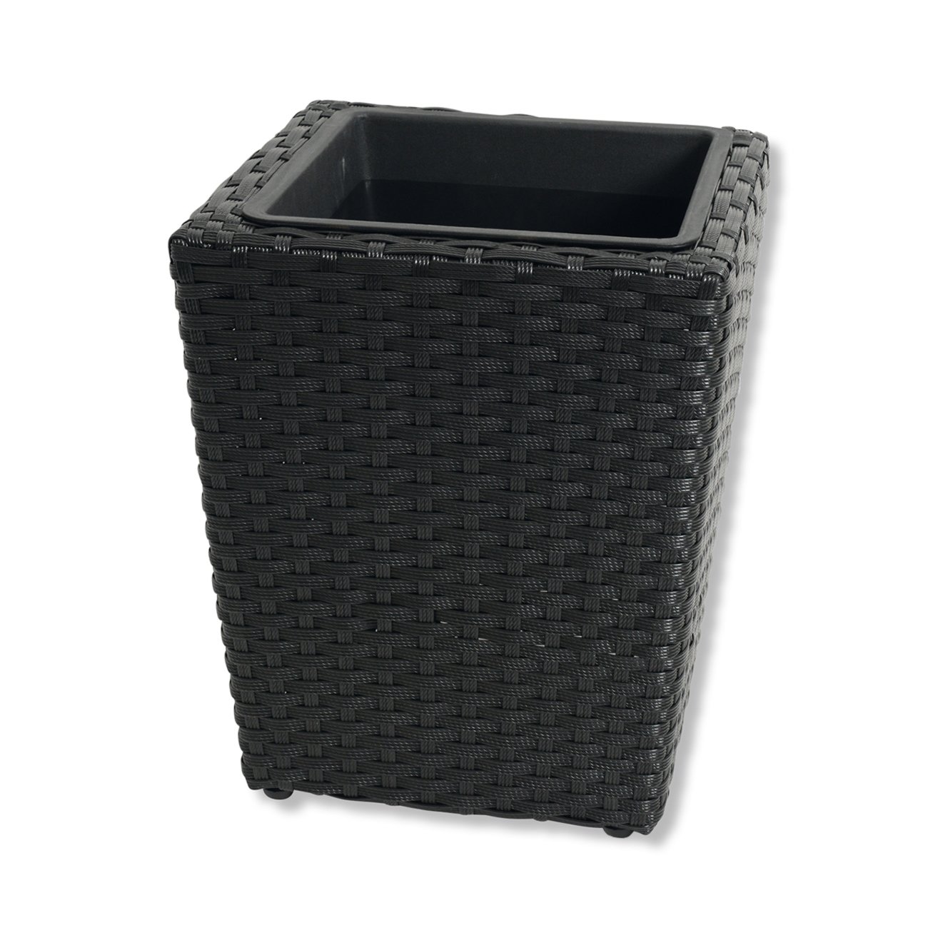 Pflanzkübel schwarz RattanOptik 36 cm Pflanzkübel & Schalen