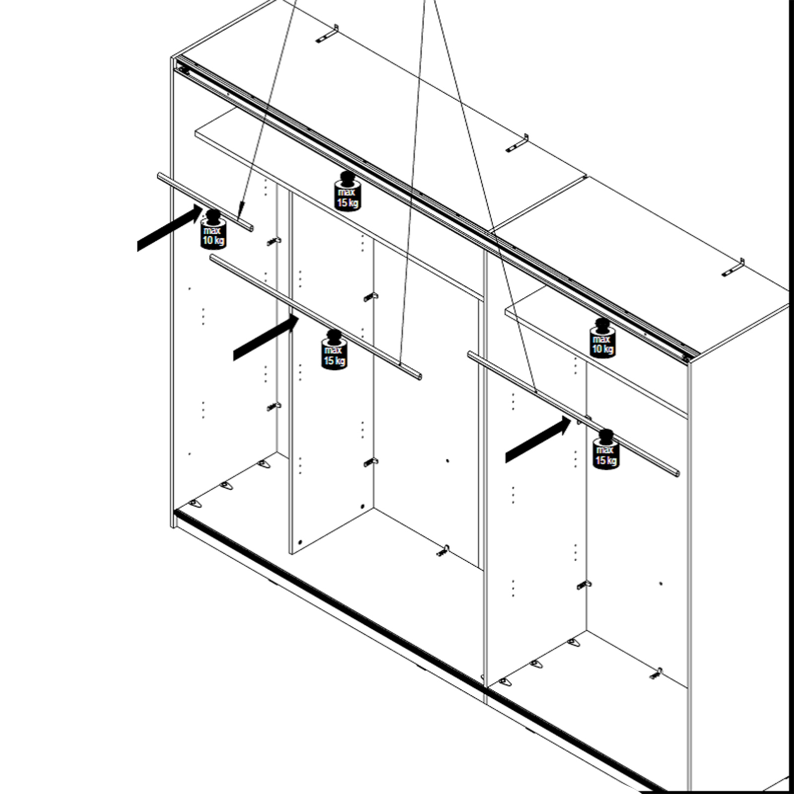 Schwebetürenschrank - Schlammeiche-Schwarzeiche - 270 cm