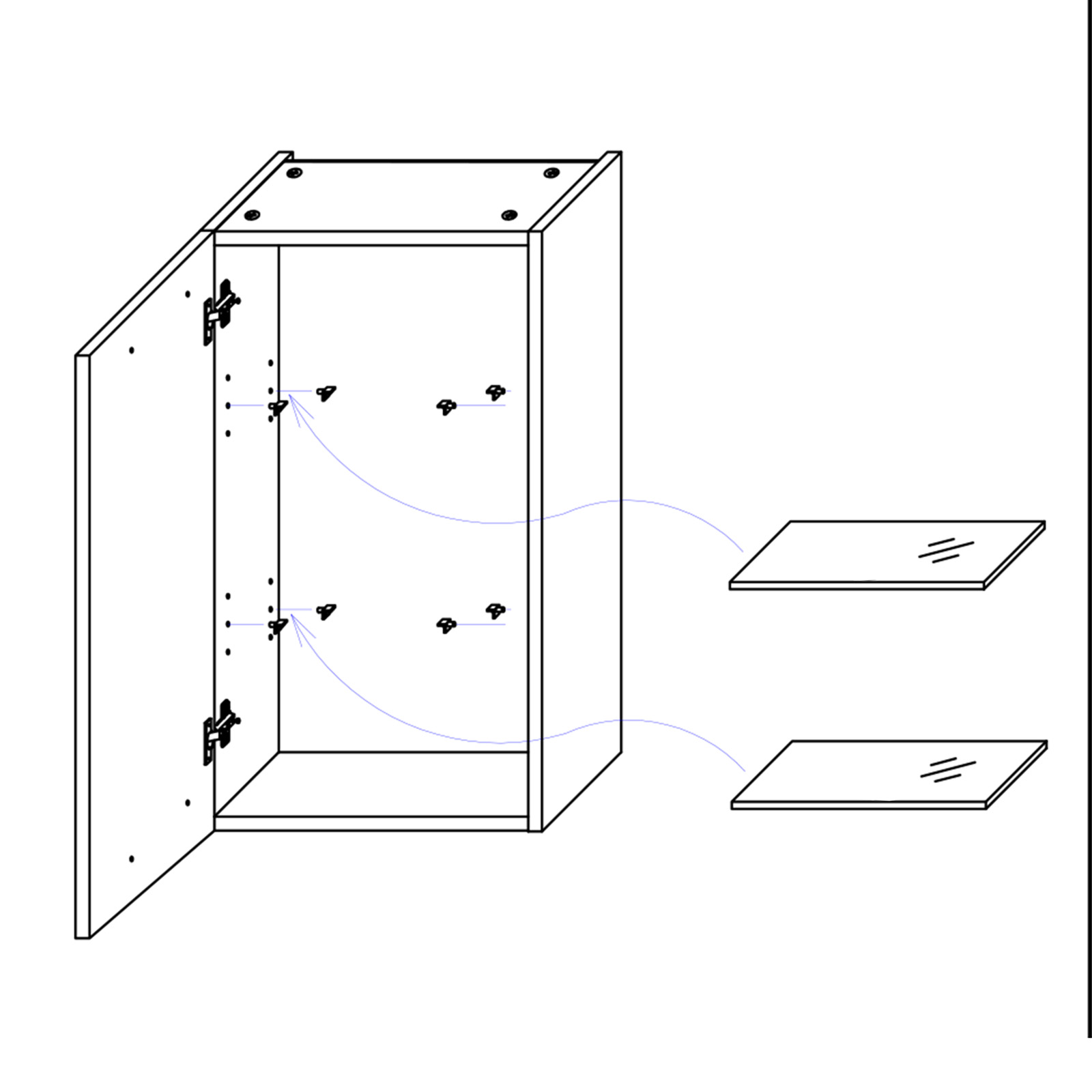 Hängeschrank - anthrazit- glänzend - 30 cm breit