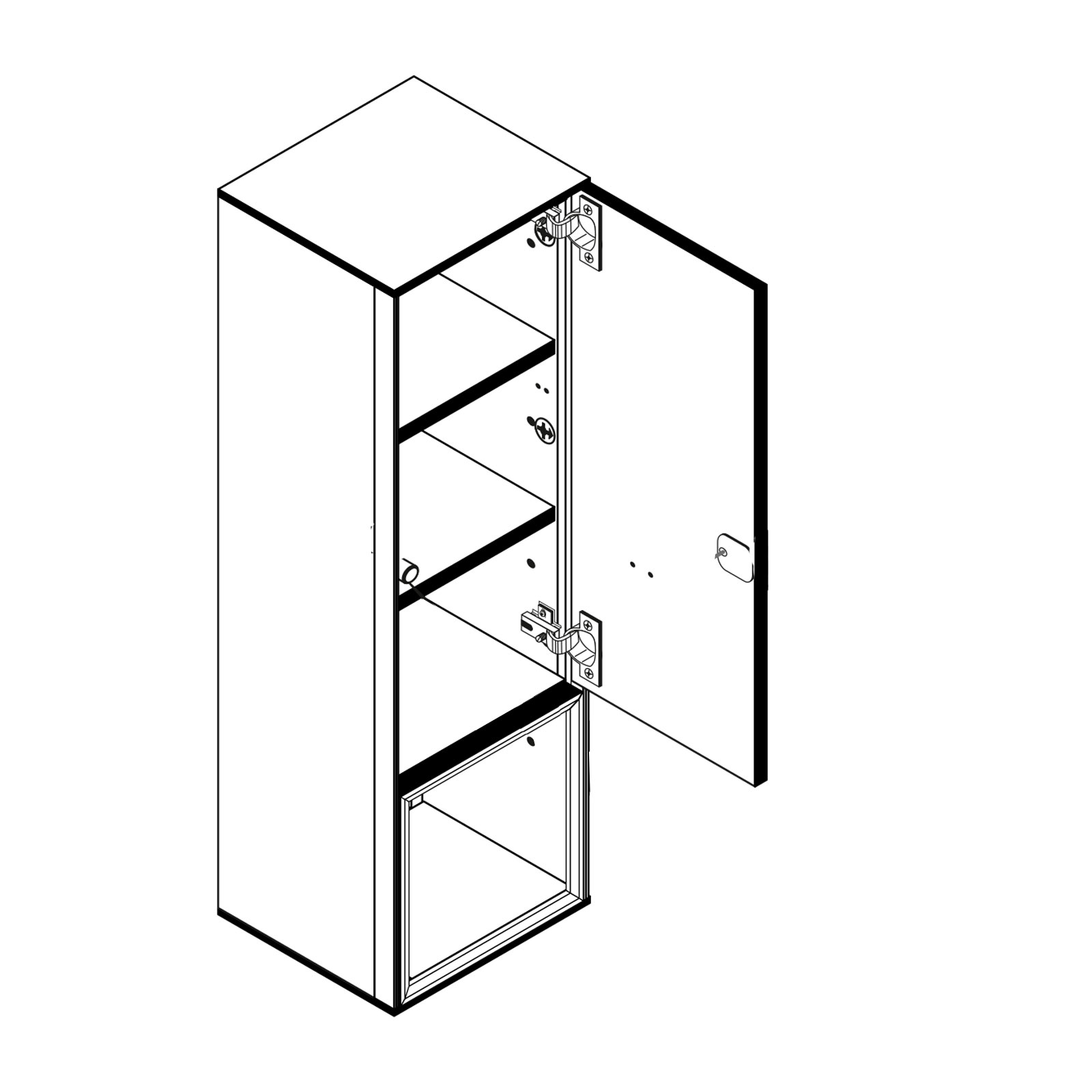 Hängeschrank - Asteiche-Lava matt - 130 cm