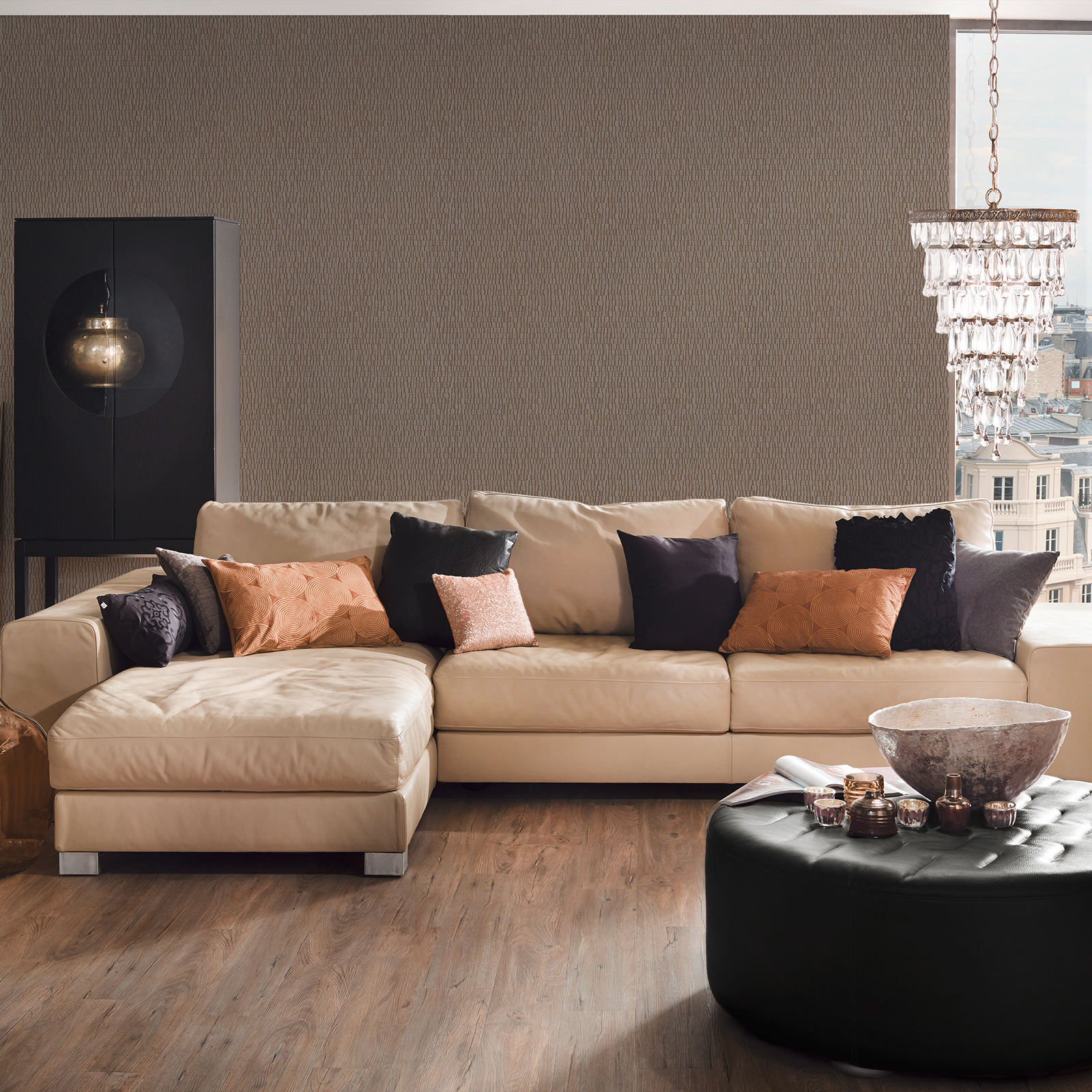 A.S. Creation Vinyltapete KINGSTON - braun-gold metallic - 10 Meter