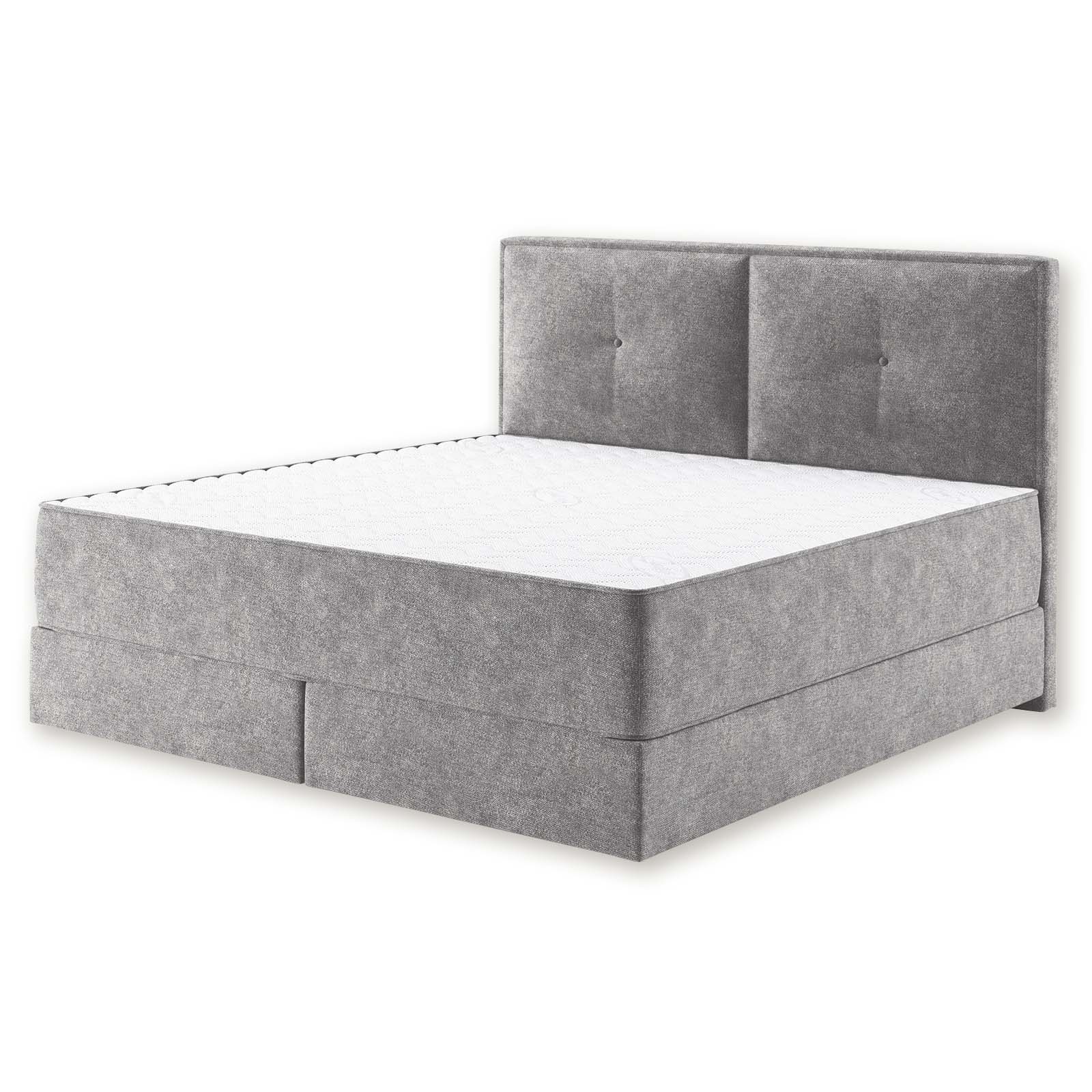 Boxspringbett - grau - H2 - 180x200 cm
