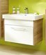 Waschbeckenunterschrank - weiß hochglanz - Eiche natur - 75 cm breit - 0287004700