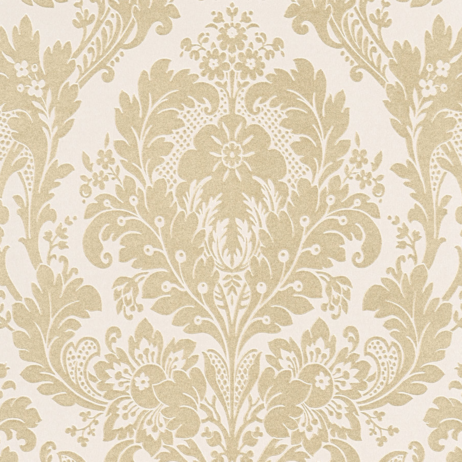 Vinyltapete KINGSTON - beige-weiß metallic - 10 Meter