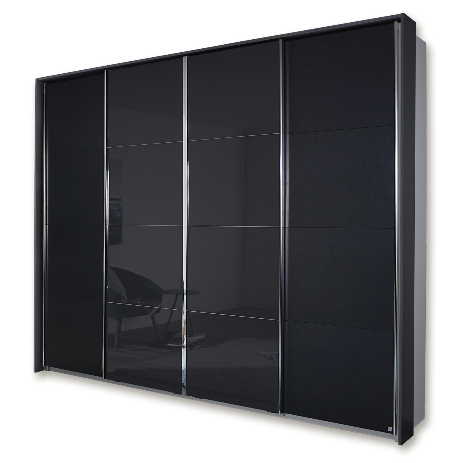 Schwebetürenschrank - grau metallic - basalt - 13 cm hoch Schwebetürenschrank - grau metallic - basalt - 13 cm hoch