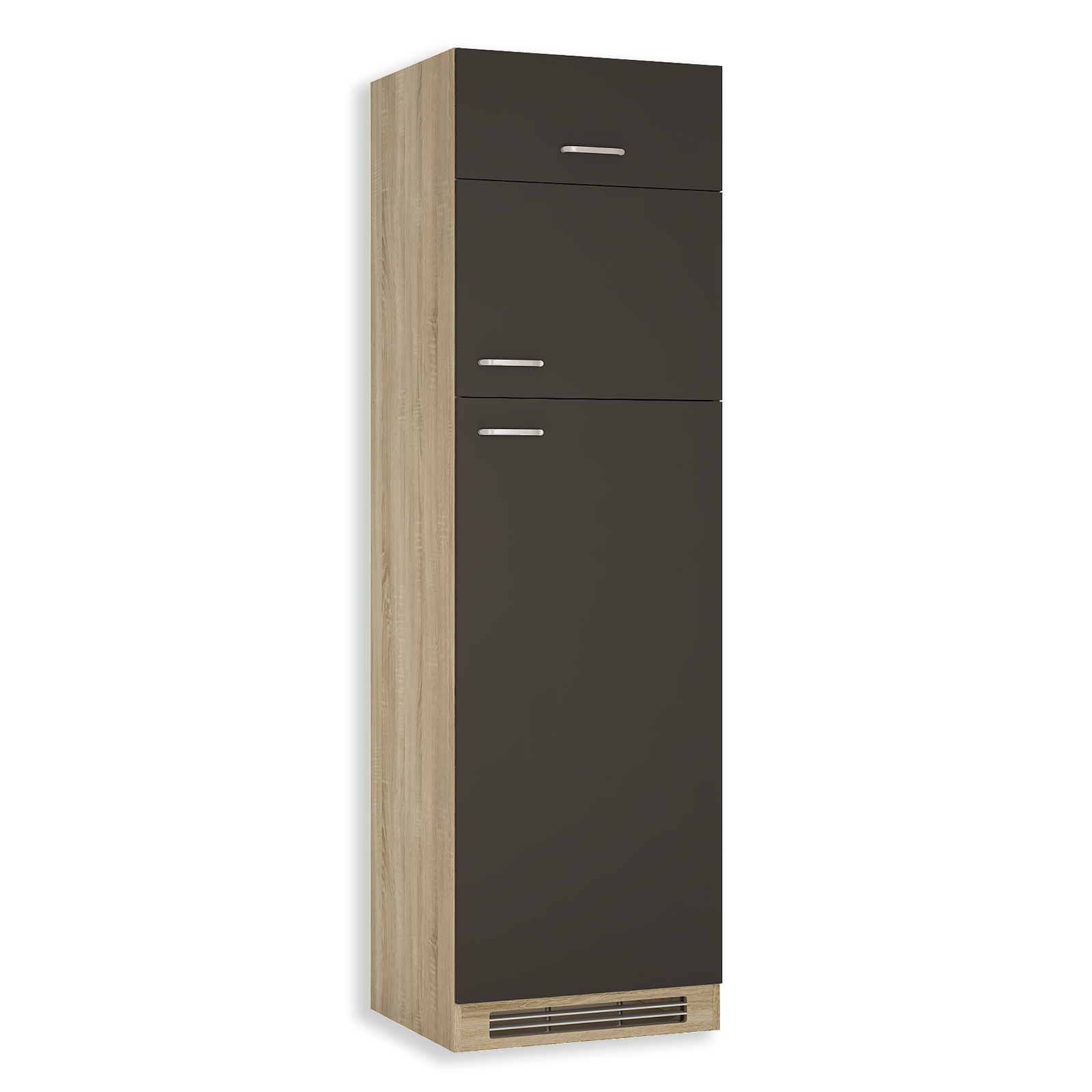 Kühlschrankumbau - anthrazit-Sonoma Eiche - 60 cm breit