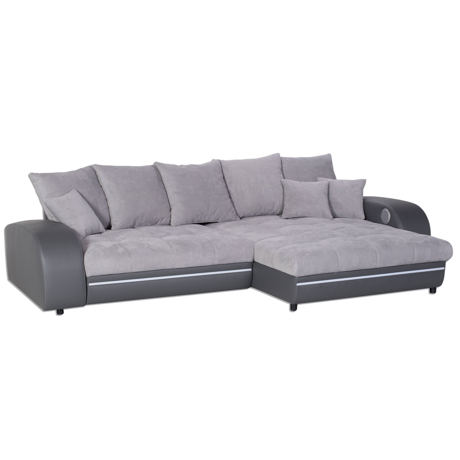 Ecksofa Grau Mikrofaser