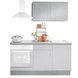 Mini-Küche - weiß - Beton-Optik - 160 cm