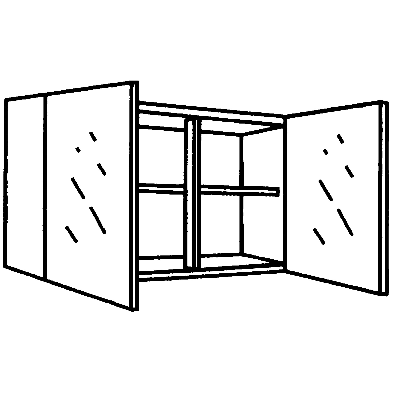 Glas-Hängeschrank - Sonoma Eiche - 100x35 cm