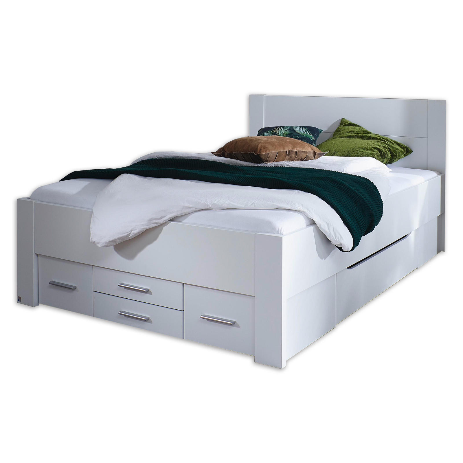 Bettgestell - alpinweiß - 6 Schubkästen - 140x200 cm ...
